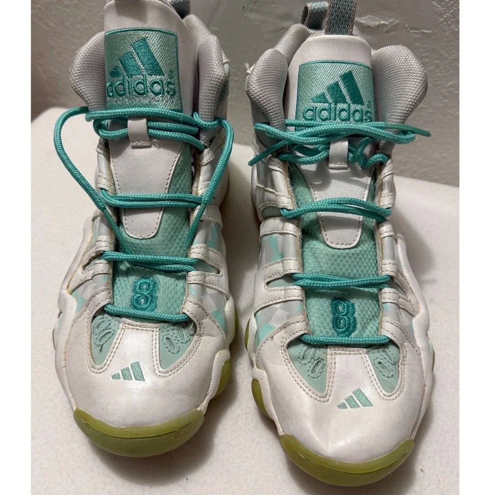 Adidas Crazy 8 Basketball Shoes Mens 10 White Teal Excellent Retro C75759